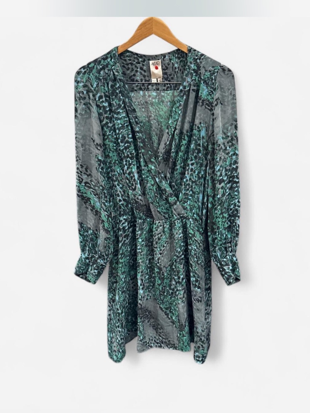 Ali Ro Wrap Mini Dress size 10 Silk feminine boho cocktail garden party summer